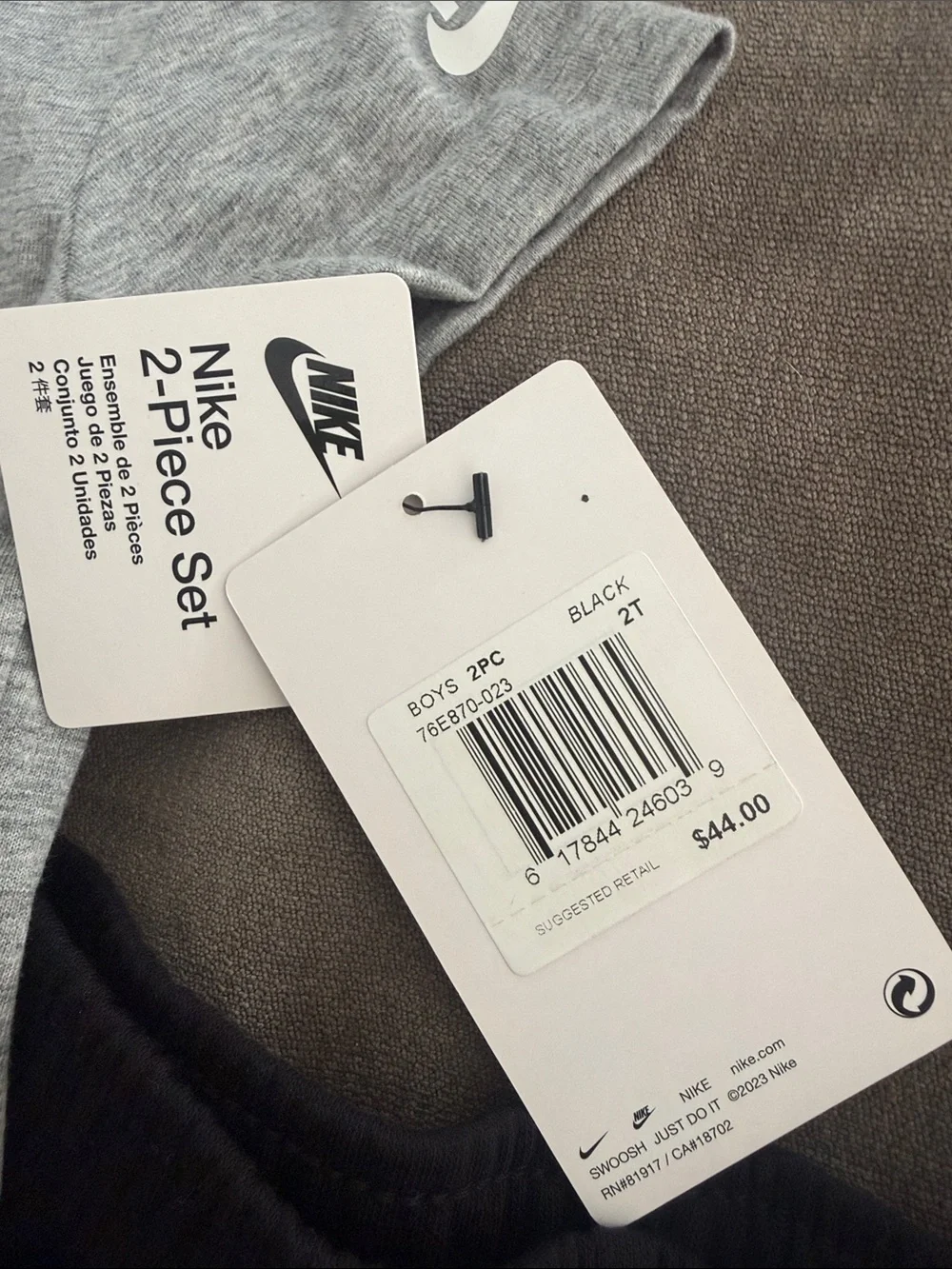 Nike Grey Tee and Black Logo Athletic Shorts Set